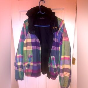 Vintage Reversible Nautical Jacket with Hood